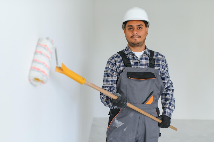 Professional painters improving a home's appearance before property sale