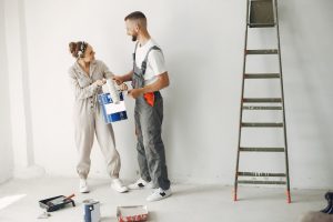 Professional painters and decorators transforming a modern living space with quality interior painting